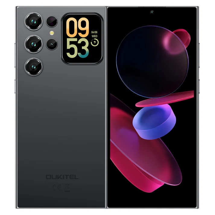 Telefoane - Telefon Mobil Oukitel C62, Negru, 4G, 6.88" HD+ IPS, 16GB RAM (4GB + 12GB Extensibili), 128GB ROM, 13MP, Android 15, Unisoc Tiger T606, 1.81" Ecran Spate, NFC, 5150mAh, 18W, Dual SIM