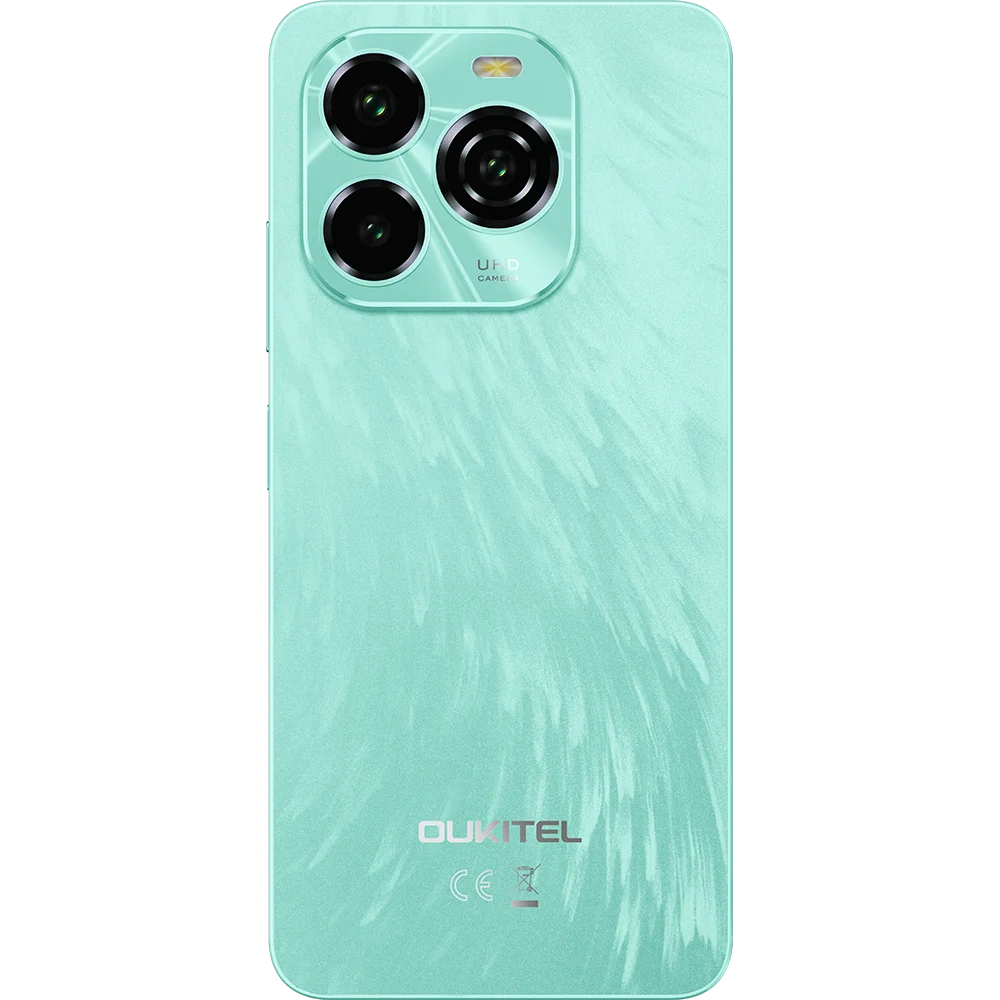 Mobiltelefon Oukitel C65 Türkiz, 4G, 6,7″ HD+ 90Hz, 16GB RAM (4GB+12GB bovithetö), 128GB ROM, 50MP+8MP kamera, Android 15, Octa-Core, 5150mAh, Dual SIM [1]