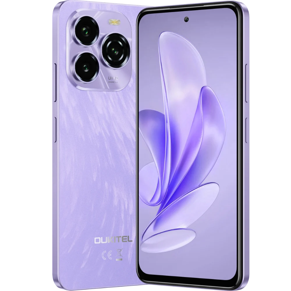 Phone - Mobile phone Oukitel 65  Purple, 4G, 6.7″ HD+ 90Hz, 16GB RAM (4GB+12GB Expandable), 128GB ROM, 50MP+8MP Camera, Android 15, Octa-Core, 5150mAh, Dual SIM