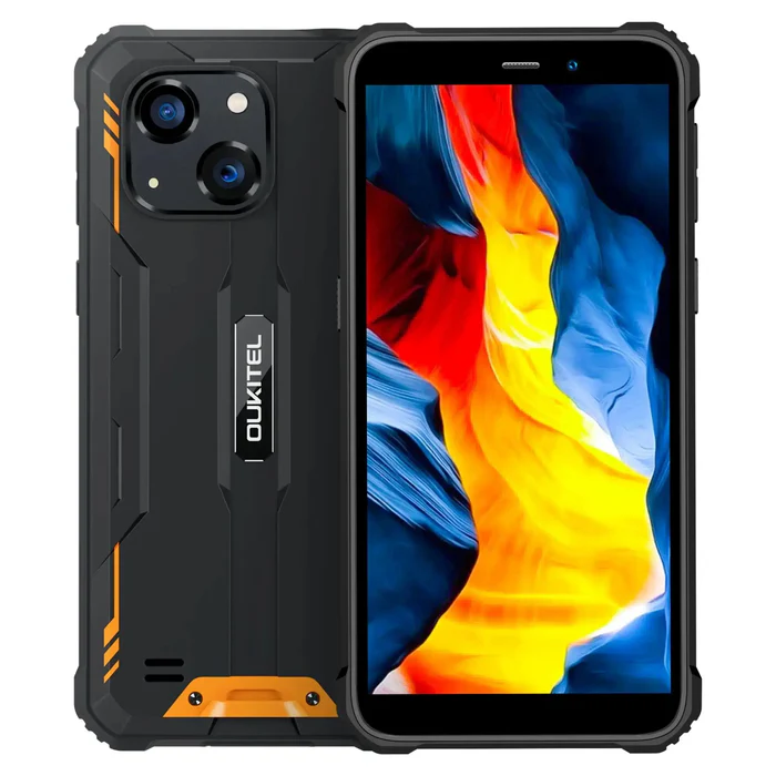 Producatori Telefoane - Telefon Mobil Oukitel G2, Portocaliu, 4G, 6.0" HD IPS LCD, Android 14, 16GB RAM (4GB +12GB expensibili), 64GB ROM, 13MP, T606 Octa-core, NFC, Radio, IP68/IP69K, 6300mAh, 10W, Dual SIM