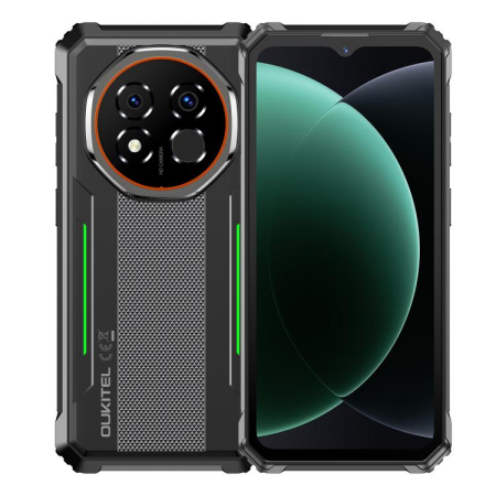 OUKITEL G6 Strapabíró Okostelefon, Zöld, 4G LTE, 6.52" 90Hz Kijelző, 16GB RAM (4GB + 12GB bővíthető), 128GB, 64MP Kamera, Android 16, 10600mAh, NFC, Dual SIM [1]