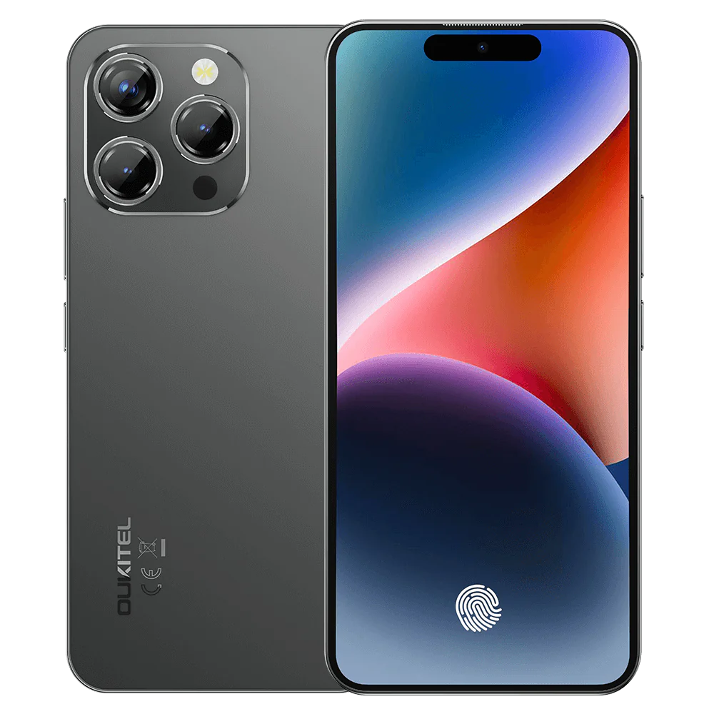 Mobiltelefon - Mobiltelefon Oukitel P1, Fekete, 4G, 6.7" AMOLED, Android 14, 16GB RAM (4GB + 12GB bővíthető), 256GB ROM, 50MP hátlapi + 32MP előlapi kamera, 5150mAh, Dual SIM