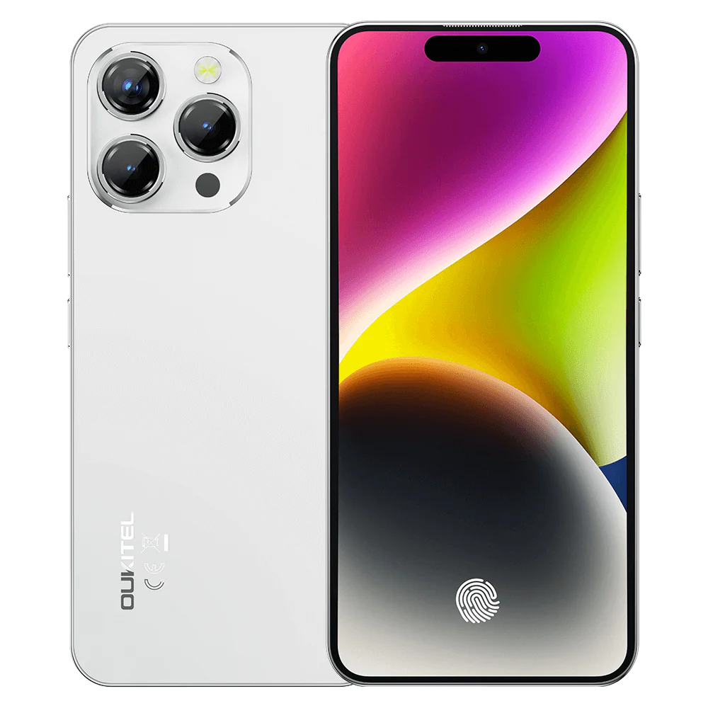 Telefoane - Telefon Mobil Oukitel P1, Alb, 4G, 6.7" AMOLED, Android 14, 24GB RAM (8GB + 16GB RAM extensibil), 256GB ROM, 50MP spate + 32MP față, 5150mAh, Dual SIM