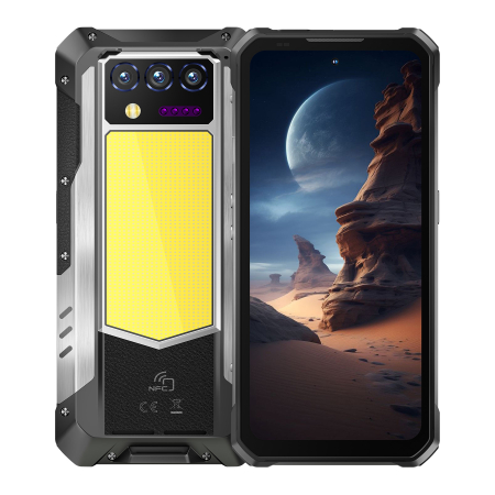 Toate ( smart si clasice ) - Telefon Mobil OUKITEL WP100 Plus, Silver, 5G, Lanternă Camping 1200lm, Night Vision 20MP, 6.8" FHD+ 120Hz, 36GB RAM (12GB + 24GB extensibili), 512GB, 33000mAh, 66W, Android 16, Dual SIM