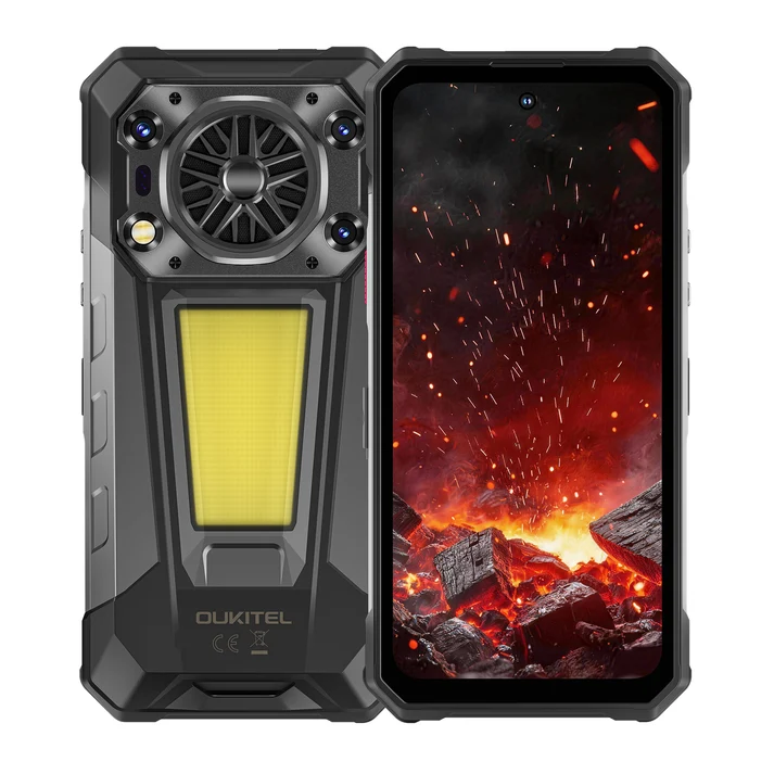 Telefoane Mobile. - Telefon Mobil OUKITEL WP63, Negru, 5G, Aprinzător Electric, eSIM, NFC, 6.67” HD+ 120Hz, 24GB RAM (8GB + 16GB extensibili), 256GB ROM, Unisoc T8200, Night Vision 8MP, IP68/IP69K, 20000mAh 33W, Cameră 64MP, Dual SIM