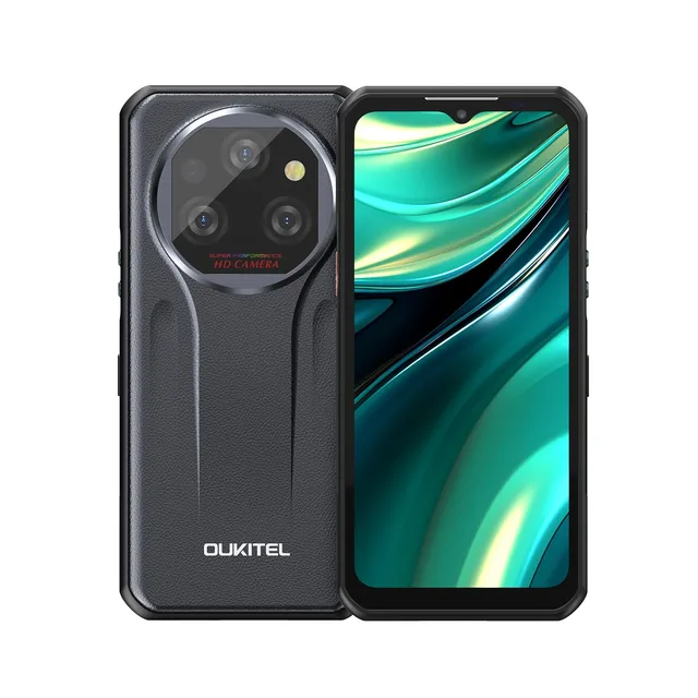 Telefoane Rezistente - Telefon mobil Oukitel WP39 Negru, 5G, 6.60"FHD+, 24GB RAM (6GB + 18GB extensibili), 256GB ROM, Android 14, MTK Dimensity 6100+, NFC, Face Unlock, Amprenta, 64MP, 11000mAh, Dual SIM