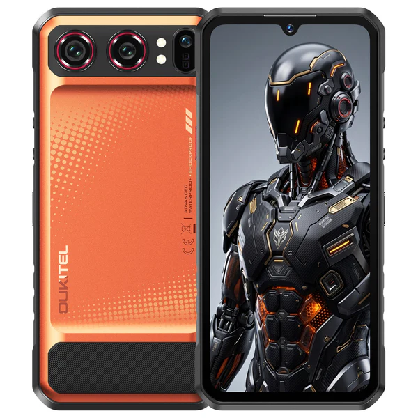 Telefoane - Telefon Mobil OUKITEL WP68 Air, Portocaliu, 5G, 6.88" HD+ 120Hz, 36GB RAM (12GB + 24GB extensibili), 512GB, 64MP + 8MP Night Vision, 8000mAh, 45W, Android 16, Dual SIM