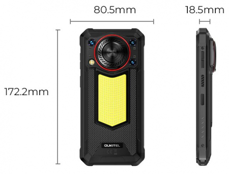 Mobiltelefon Oukitel WP53, Fekete, 4G, 6.52" IPS LCD, 24 GB RAM (8 GB + 16 GB Bővíthető), 128 GB, 13 MP, Android 15, Unisoc T615, NFC, FM, Fordított töltés, 11000 mAh, 18 W, Dual SIM [3]