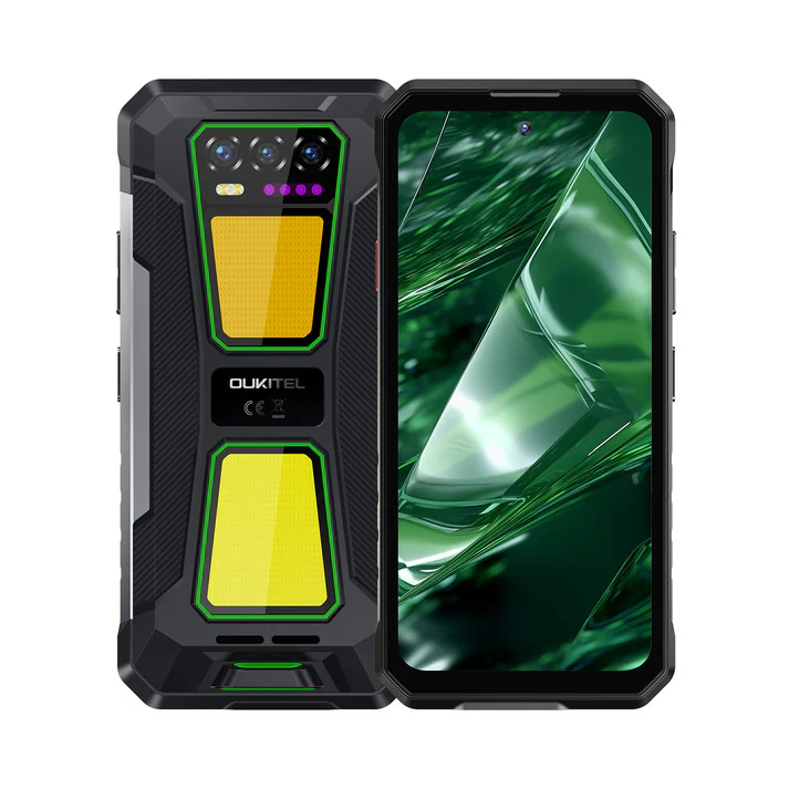 Telefoane Rezistente - Telefon Mobil Oukitel WP58 Pro, Verde, 5G, 6.7" 120Hz, 24GB RAM (8GB + 16GB Extensibili), 512GB ROM, Android 15, Octa-Core UMS9621S, 64MP, Night Vision, NFC, Face ID, 10000mAh, 33W, Dual SIM
