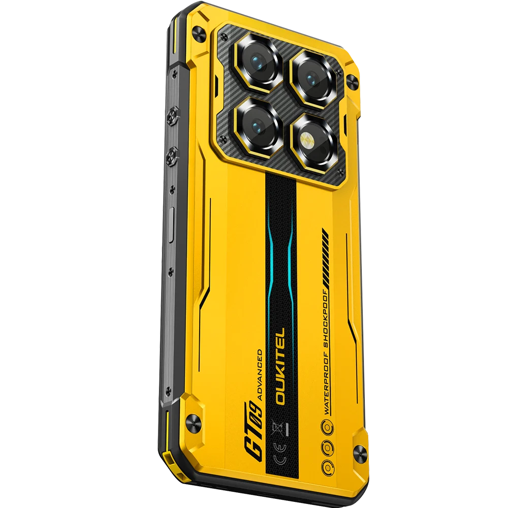 Mobile Phone Oukitel WP60, Yellow, 5G, 7.2" HD 120Hz, 24GB RAM(8GB + 16GB Extended), 256GB ROM, Android 15, Dimensity 7025, 108MP, Night Vision, NFC, Face ID, 10000mAh, 33W, Dual SIM [9]