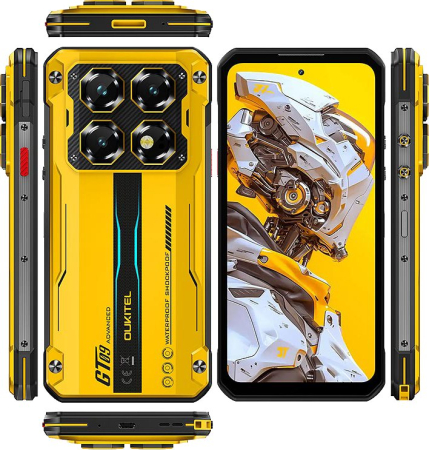 Mobile Phone Oukitel WP60, Yellow, 5G, 7.2" HD 120Hz, 24GB RAM(8GB + 16GB Extended), 256GB ROM, Android 15, Dimensity 7025, 108MP, Night Vision, NFC, Face ID, 10000mAh, 33W, Dual SIM [3]