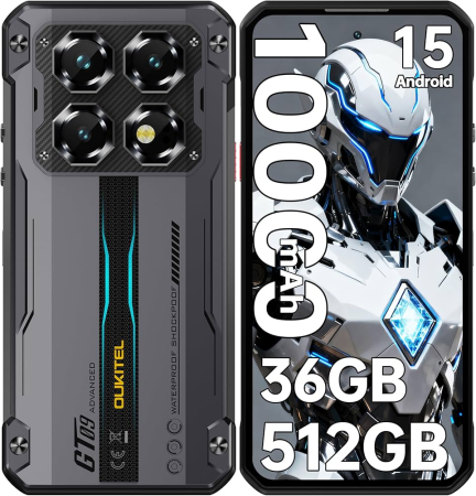 Telefon Mobil Oukitel WP60, Negru, 5G, 7.2" HD 120Hz, 36GB RAM (12GB + 24GB Extensibili), 512GB ROM, Android 15, Dimensity 7025, 108MP, Night Vision, NFC, Face ID, 10000mAh, 33W, Dual SIM