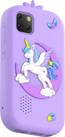 Mobiltelefon - iSEN W5 Gyermek Mobiltelefon, Lila, 2.8" Érintőképernyő, 32GB ROM, Többfunkciós (Fotó, Videó, Játékok, Zene, Oktatás), 30W Pixeles Kamera, 600mAh, DC-5V, Szilikon Tok