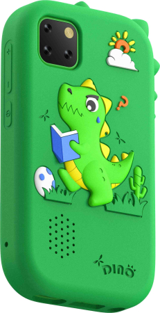 Mobiltelefon - iSEN W5 Gyermek Mobiltelefon, Zöld, 2.8" Érintőképernyő, 32GB ROM, Többfunkciós (Fotó, Videó, Játékok, Zene, Oktatás), 30W Pixeles Kamera, 600mAh, DC-5V, Szilikon Tok