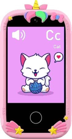 iSEN W5 Gyermek Mobiltelefon, Rózsaszín, 2.8" Érintőképernyő, 32GB ROM, Többfunkciós (Fotó, Videó, Játékok, Zene, Oktatás), 30W Pixeles Kamera, 600mAh, DC-5V, Szilikon Tok [13]