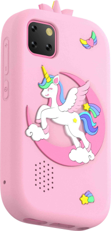 Mobiltelefon - iSEN W5 Gyermek Mobiltelefon, Rózsaszín, 2.8" Érintőképernyő, 32GB ROM, Többfunkciós (Fotó, Videó, Játékok, Zene, Oktatás), 30W Pixeles Kamera, 600mAh, DC-5V, Szilikon Tok