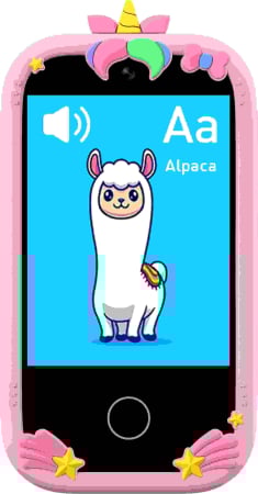 iSEN W5 Gyermek Mobiltelefon, Rózsaszín, 2.8" Érintőképernyő, 32GB ROM, Többfunkciós (Fotó, Videó, Játékok, Zene, Oktatás), 30W Pixeles Kamera, 600mAh, DC-5V, Szilikon Tok [12]