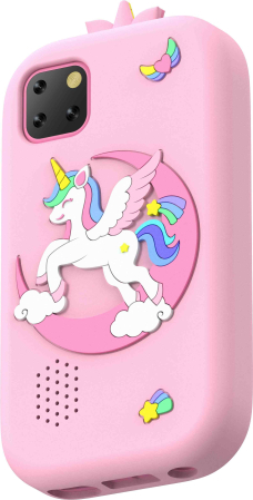 iSEN W5 Gyermek Mobiltelefon, Rózsaszín, 2.8" Érintőképernyő, 32GB ROM, Többfunkciós (Fotó, Videó, Játékok, Zene, Oktatás), 30W Pixeles Kamera, 600mAh, DC-5V, Szilikon Tok [1]