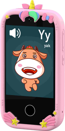 iSEN W5 Gyermek Mobiltelefon, Rózsaszín, 2.8" Érintőképernyő, 32GB ROM, Többfunkciós (Fotó, Videó, Játékok, Zene, Oktatás), 30W Pixeles Kamera, 600mAh, DC-5V, Szilikon Tok [9]