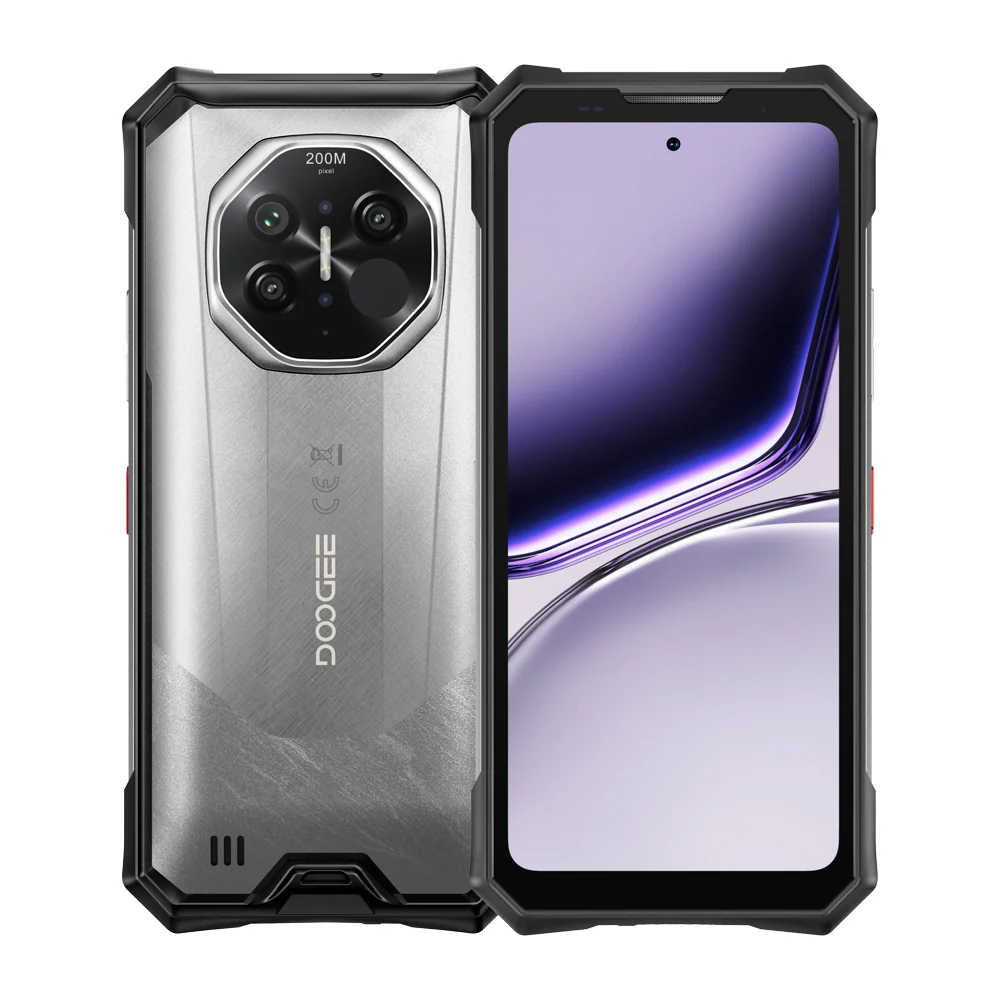 Telefoane - Telefon Mobil Rugged DOOGEE S300 Plus, Argintiu, 5G, Cameră Termică AI 1440×1080, 200MP + 64MP Night Vision, 6.78" 120Hz, 48GB RAM (12GB + 36GB extensibili), 1TB, Android, NFC, Baterie 11000mAh