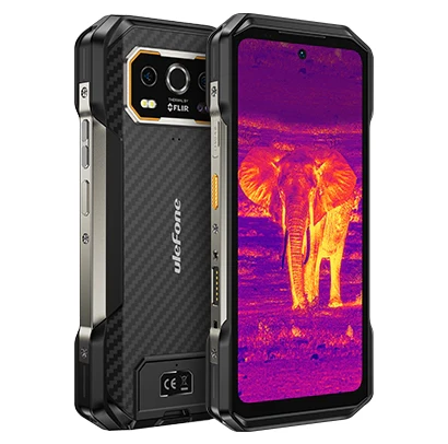 Telefoane Rezistente - Telefon Mobil Ulefone Armor 27T+, Negru, 4G , Cameră termică FLIR® + Night Vision 64MP, Ecran 6.78" FHD+ 120Hz, 24GB RAM (12GB + 12GB extensibili), 256GB ROM, Android 15, NFC, Dual SIM