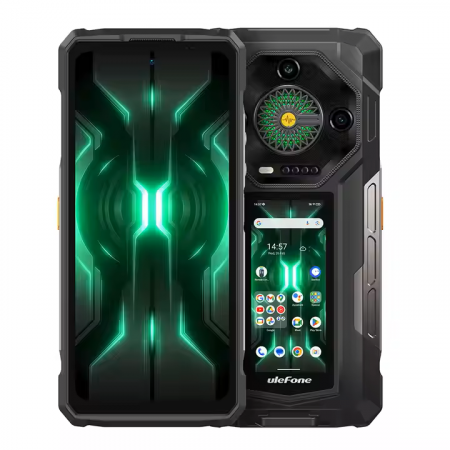 Telefoane (Smartphone) 5G - Telefon Mobil Ulefone Armor 33 Pro, 5G, AMOLED 6.95" , Resigilat, Ecran Secundar 3.4", 32GB RAM (16GB + 16GB extensibili), 512GB ROM, 64MP, Night Vision, Android 14, NFC, OTG, 25500mAh, 66W, Dual SIM