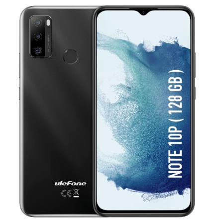 Hírek - Ulefone Note 10P mobiltelefon, fekete, 4G, 6,52" 3 GB RAM, 128 GB ROM, Android 11, négymagos, 5500 mAh, dupla SIM