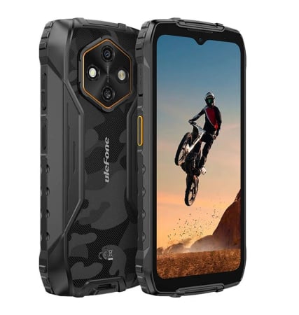 Tartós Telefonok - Ulefone RugKing 4 Pro Mobiltelefon, Fekete, 4G, 6.56" IPS LCD, 8GB RAM, 256GB, 48MP, Android 15, Unisoc T7250, AI Funkciók, 10200mAh, 18W, Dual SIM
