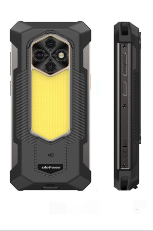 Ulefone RugKing 5 Pro Mobile Phone, Black, 4G LTE, 976 Lumen LED Flashlight, 20000mAh Battery, 6.78" FHD+ Display, 16GB RAM( 8GB+8GB expandable), 256GB ROM, 64MP + 20MP Night Vision Camera, Android 16 [1]