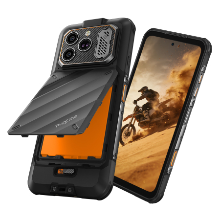Ulefone RugOne Xever 8 Smartphone, Black, 4G, 6.50" FHD+ 120Hz, 16GB RAM (8GB + 8GB expandable), 128GB, 64MP + 20MP Night Vision Camera, Helio G200, Android 16, NFC, 4800mAh, Dual SIM [23]