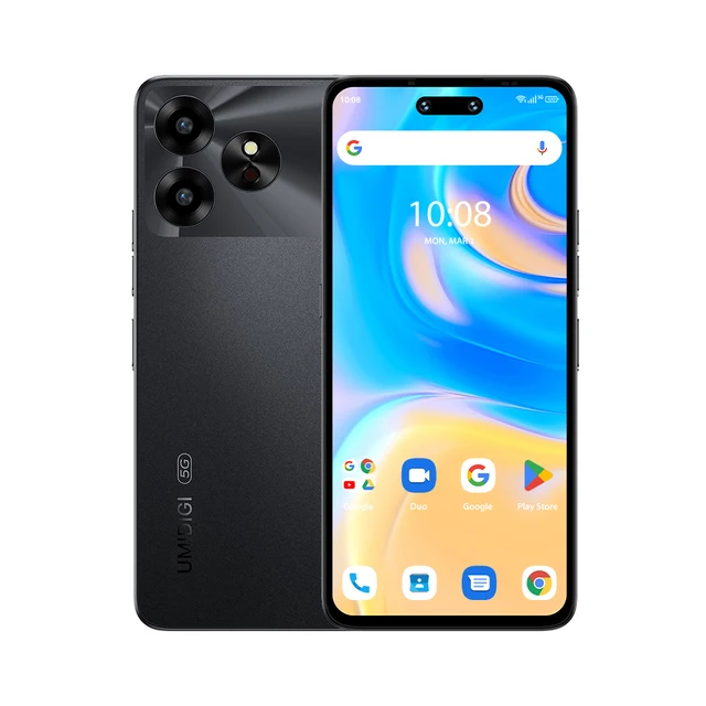 Phone - UMIDIGI G6 Mobile Phone, Black, 5G, 6.57" 90Hz, 12GB RAM (6GB + 6GB expandable), 128GB ROM, Android 13, 50MP Dual Camera, Dimensity 6100+, NFC, 5000mAh, Dual SIM