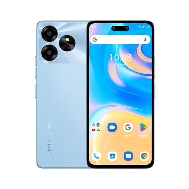 Telefoane - Telefon mobil UMIDIGI G6, Blue, 5G, 6.57" 90Hz, 12GB RAM (6GB + 6GB extensibili), 128GB ROM, Android 13, 50MP Camera Dual, Dimensity 6100+, NFC, 5000mAh, Dual SIM