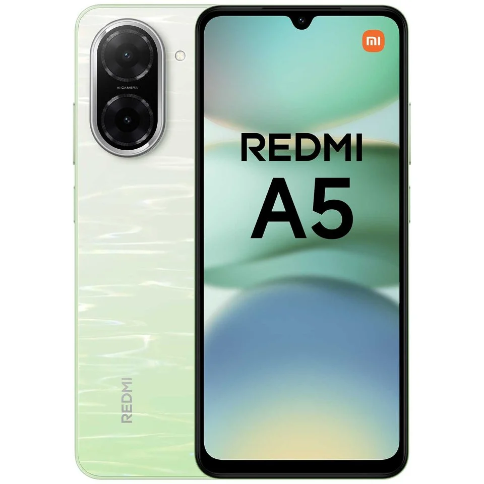Telefoane - Telefon mobil Xiaomi Redmi A5, Verde, 4G, 6.88" IPS LCD, 6GB RAM (3GB + 3GB extensibil)i, 64GB ROM, Android 15 Go, Radio FM, Face ID, Deblocare cu amprenta, 5200 mAh, 15W, Dual SIM,