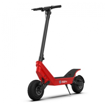 Scooters - Folding electric scooter iSEN X10 Red, 11 inch, 2x 600W, maximum range 80km, speed up to 40km/h, removable battery 48V 18.2A