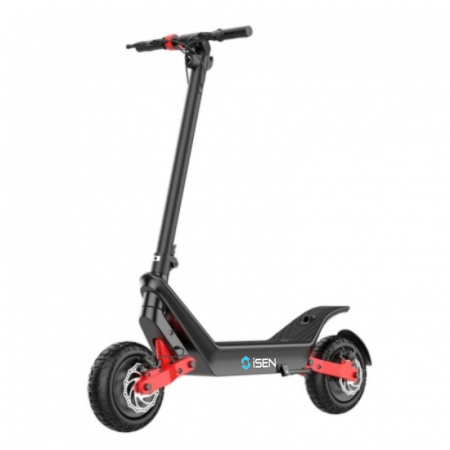 Trotinete - Trotineta electrica pliabila iSEN X10 Negru, Resigilat, 11 inch, 2x 600W, autonomie maxima 100km, viteza pana la 40km/h, baterie detasabila 48V 18.2A