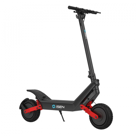 Foldable electric scooter iSEN X10 Black, 11 inch, 2x 600W, maximum range 100km, speed up to 50km/h, detachable 48V 18.2Ah battery [4]