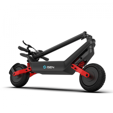 Összecsukható elektromos roller iSEN X10 Fekete, Felújított, 11 inch, 2x 600W, legnagyobb hatótávolság 100 km, sebesség akár 40 km/h, levehető 48V 18.2Ah akkumulátor [1]