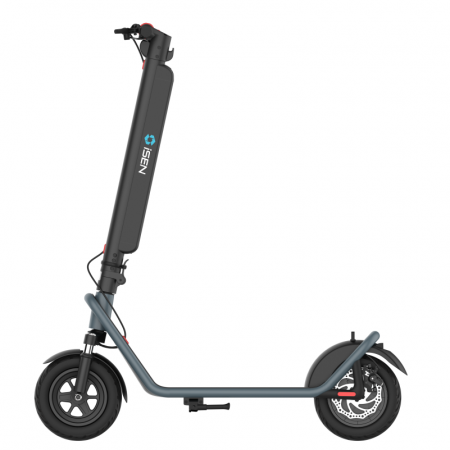Foldable electric scooter iSEN X11 Blue, 10-inch, front suspension, 500W, maximum autonomy of 50km, maximum speed of 35km/h, detachable battery [2]