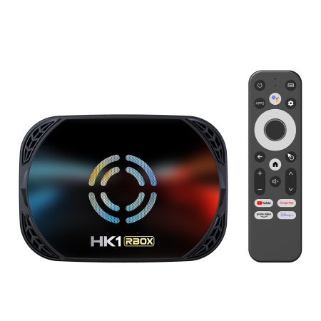 TV Box - iSEN HK1 RBOX X50 Smart TV Box médialejátszó, Fekete, 4K, 4GB RAM, 128GB ROM, Android 14, Amlogic S905A Quad Core A55, hangvezérlés, Bluetooth 5.0