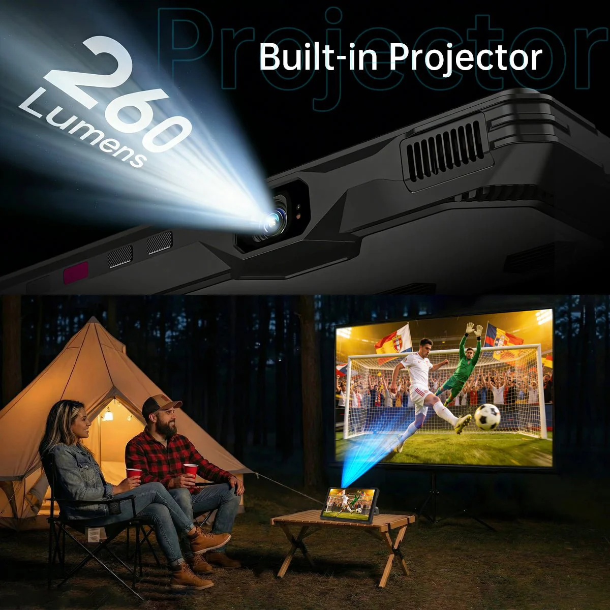 Unihertz 8849 Tank Pad Ultra  Tablet, Black, 1080P Projector, 5G, 10.95" Display, 32GB RAM (16GB + 16GB Expandable), 512GB ROM, 64MP Night Vision, NFC, Dual SIM [6]