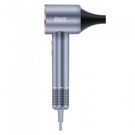 Produse Ingrijire Personala - Uscator de par iHunt PowerSonic Dry, Brushless, Ion Glide, 110000 rpm, 1600W, Argintiu