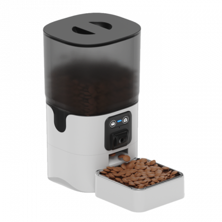 Automatic feeder for pets iHunt Smart Pet Feeder 6L Cam, Programmable, Two-Way Talk, Multifunctional, iHuntHome App, Gate Control, Dual 6L Feeding, White. [1]