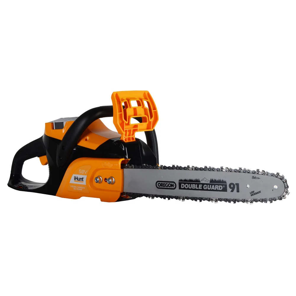 Drujbă Electrică iHunt Strong Chainsaw 58V Power, cu Acumulator, Fierăstrău Electric Portabil, 58V, Portocaliu