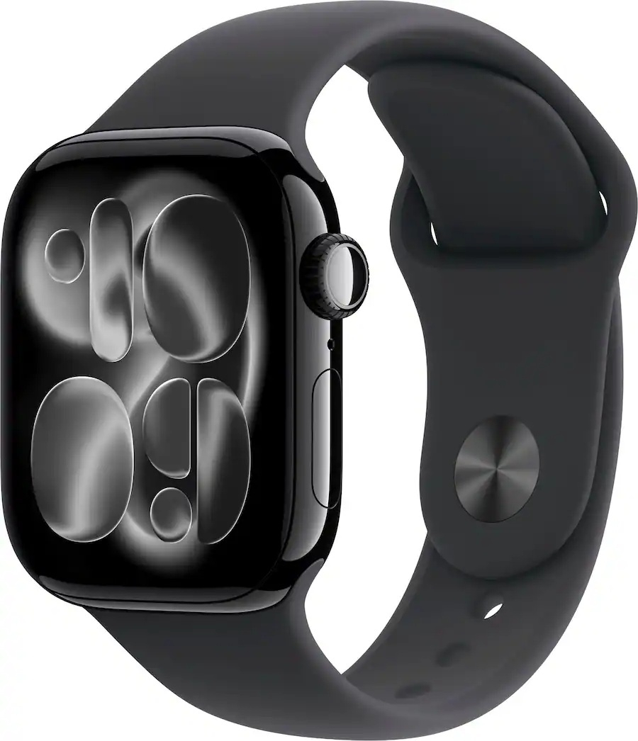 Apple Watch Series 11 GPS+Cellular 42mm Aluminum Case with Black Sport Band - S M - Jet Black