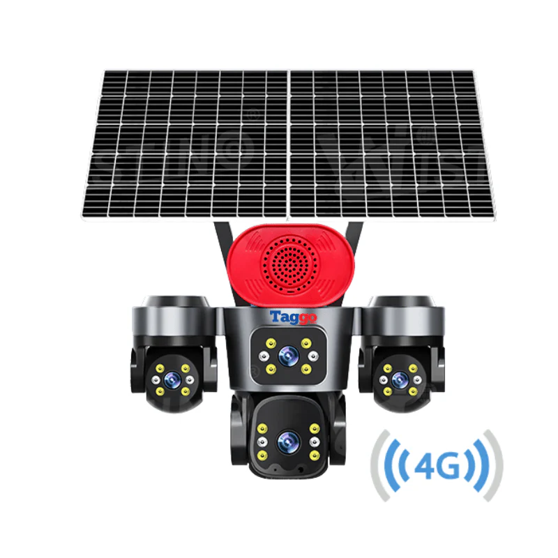 Camera Supraveghere Solara 4G TAGGO Q70 Pro, 16MP, 4 Lentile, Dual Solar 20W, PTZ 360 , Auto Zoom 12X, Full Color, AOV 24 7, AI Detection 40m, IP66,