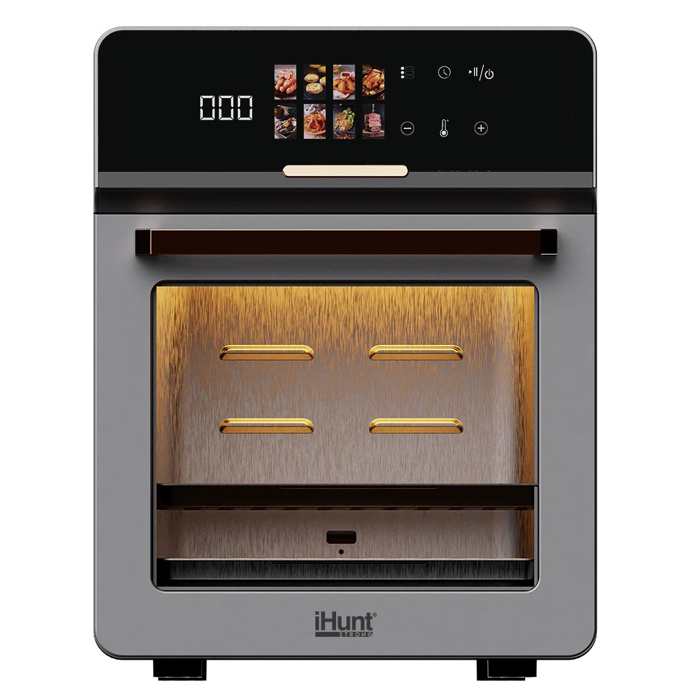 Friteuză cu Aer Cald iHunt Bro Air Fryer Oven, 18L, 1800W, Ecran Touch LED, 8 Programe de Gătire, Temperatură Reglabilă, Timer, Menținere la Cald