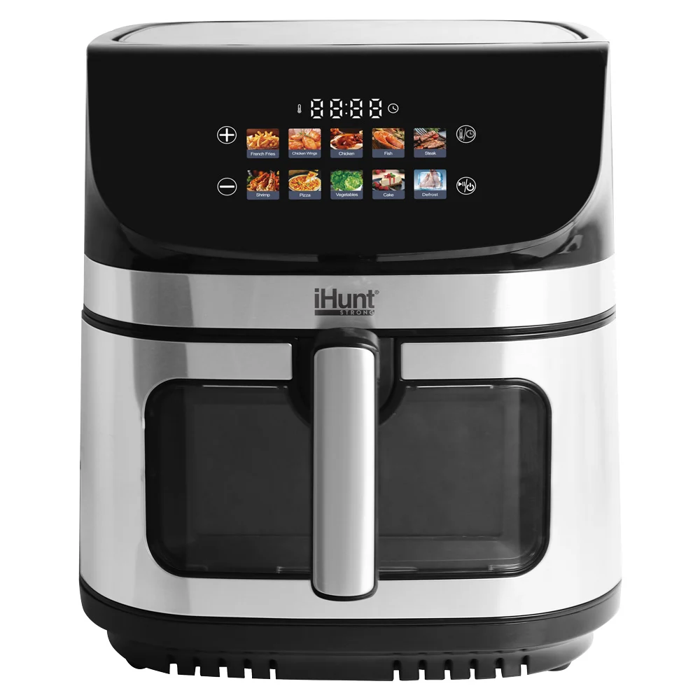 Friteuza cu Aer Cald iHunt BRO Air Fryer II Ultra, 9L, 2200W, Ecran Touch LED, Temperatura Reglabila, Timer, Mentinere la Cald, Recipient