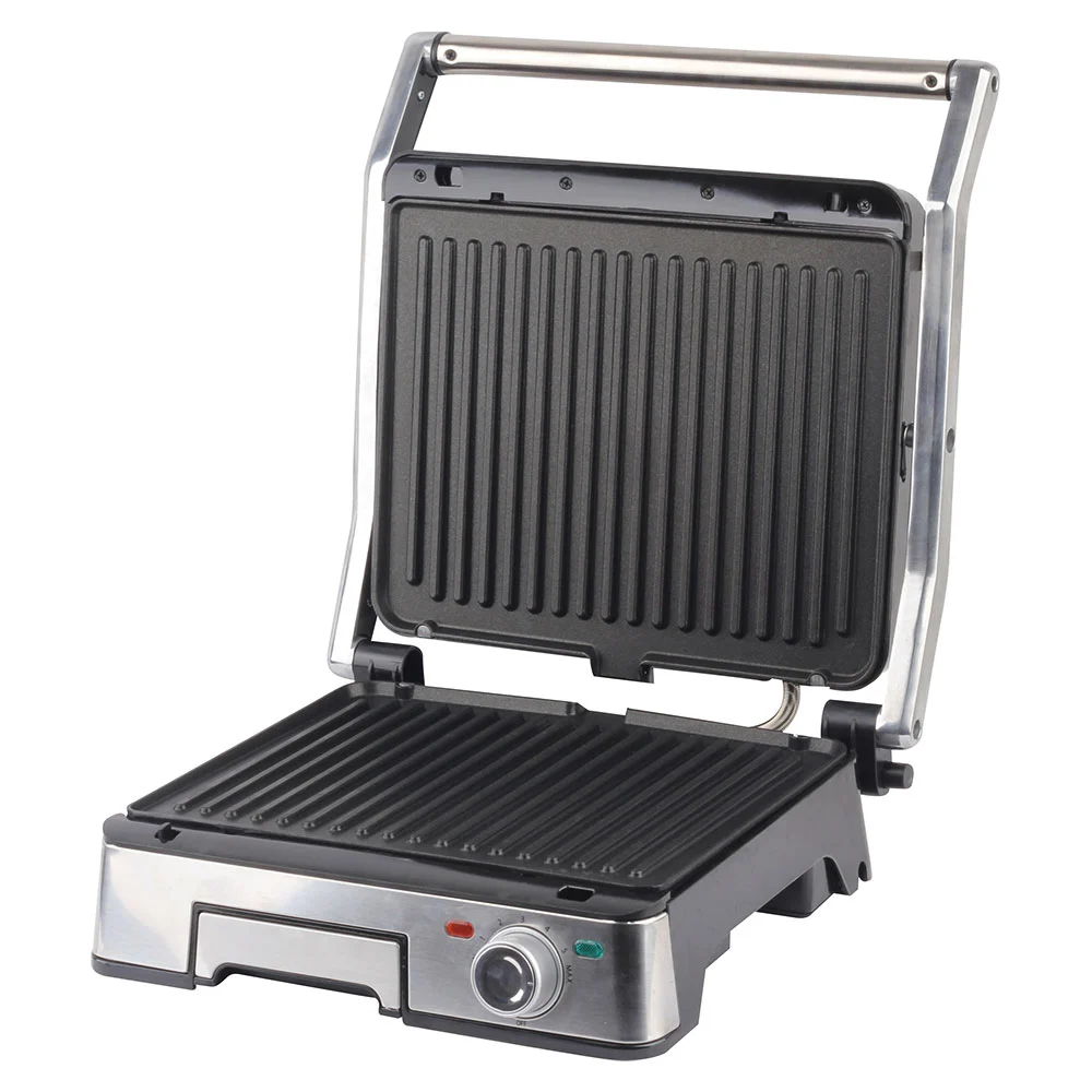 Grătar Electric iHunt Bro Dual Grill XXL, 1800W, Deschidere 180 , Plăci 29 x 23 cm, Carcasă Inox, Componente Detașabile