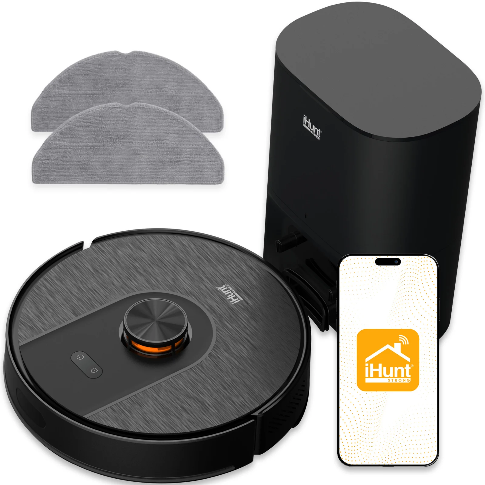 Robot Aspirator cu Mop iHunt BRO Robo Clean V6 AutoBase, LiDAR, Auto-Emptying, Control prin Aplicație, Autonomie 120 Min, Stație Colectare 3L