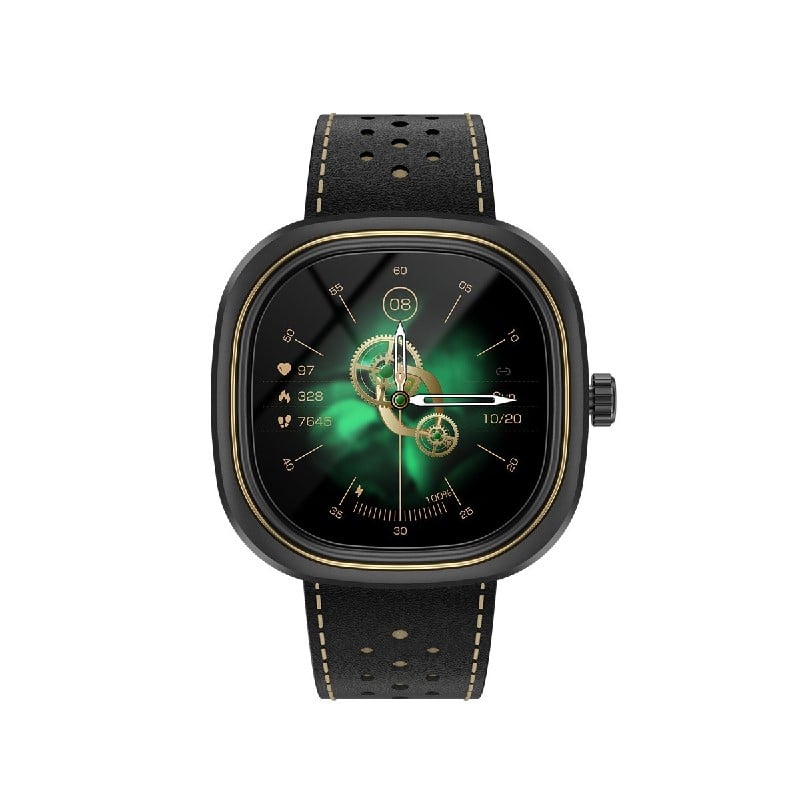 Smartwatch Doogee DG Ares Negru, Bratara din piele, LCD HD 1.32  , Ritm cardiac, Saturatie oxigen, M